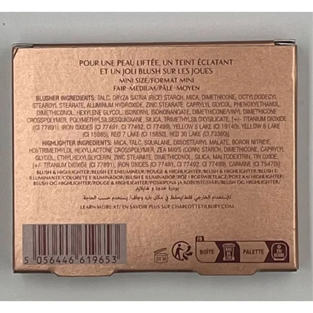Charlotte Tilbury Hollywood Blush & Glow Glide Palette Fair/Light- Medium NIB